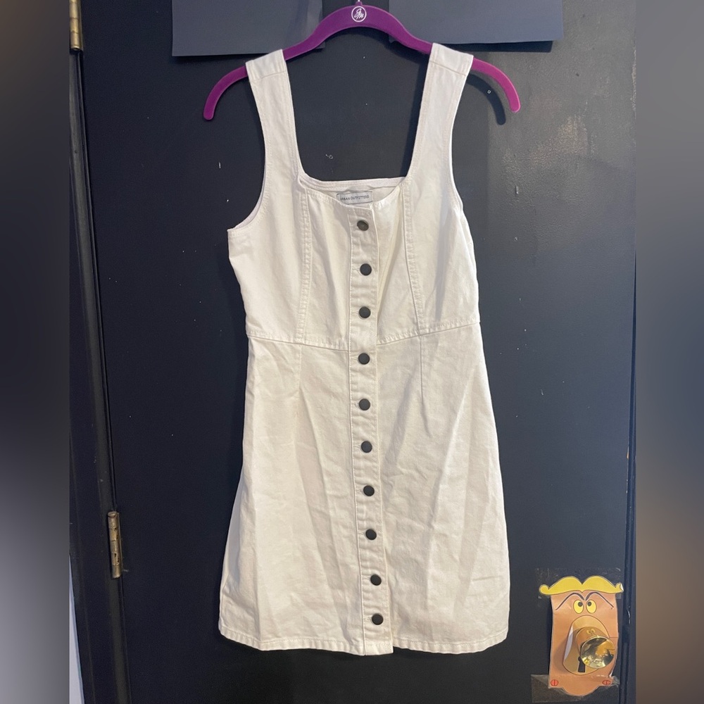 Urban Outfitters Cream Button-Front Mini Dress